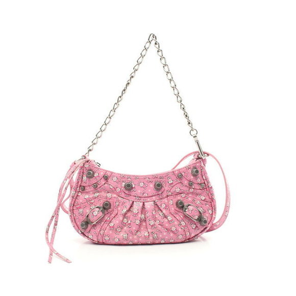 Balenciaga LE CAGOLE Handbag Leather Pink - Picture 1 of 7